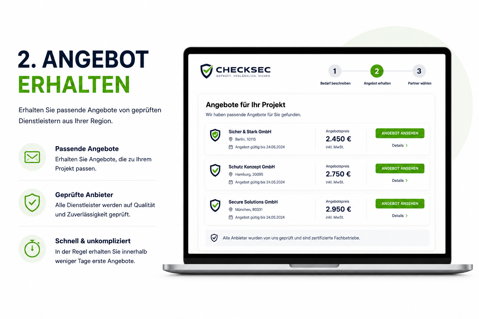 Schritt 2: Angebot erhalten &ndash; passende Angebote von gepr&uuml;ften Dienstleistern aus Ihrer Region